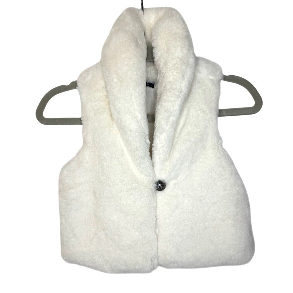 Calvin Klein Jeans White Faux Fur Vest 18 months
